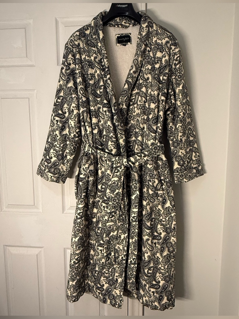 Vanity Fair Paisley Pattern Belted Full Length Long Bath Robe Wrap XL Very Warm